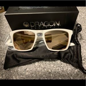 Dragon Matte White Rose Gold Sunglasses